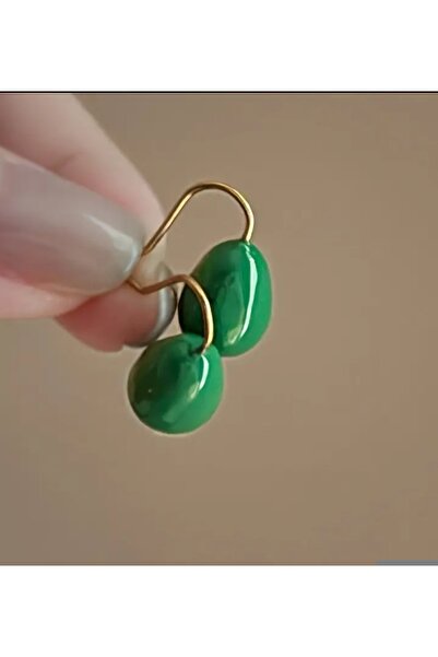 ORGANICYOU YIWU Renkli Tasarım Şık Retro Esintili Renkli Emaye Damlalık Küpeler - Minimalist Tasarım