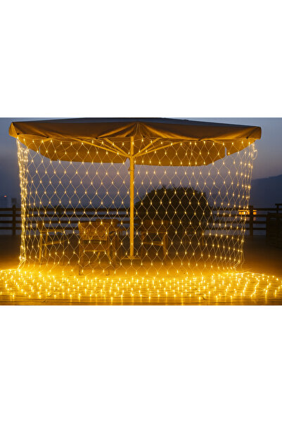 Lampist Ip 65 2x2m Yeşil Kablo 160 Led 3000k Perde Ağ Yılbaşı