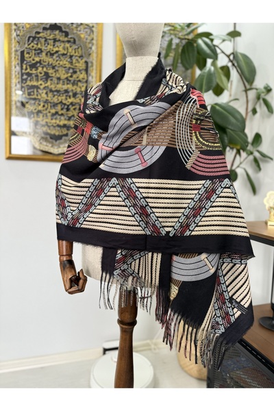 GÜMRÜKÇÜ Imported 100% Wool Cashmere Shoulder Shawl Premium Quality