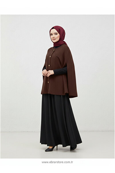 BENAHOLL Πλεκτό πανσό με κουμπιά Deyina 5 Gold με κάπα-Zİ7015 Καφέ