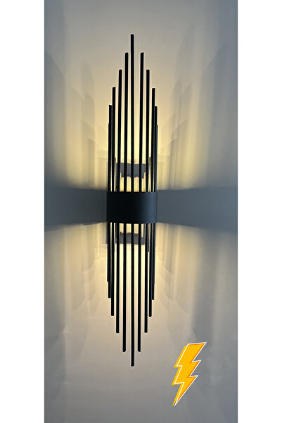 gaziantepavize Mercan Siyah Metal Elektrikli Aplik Günışığı Ledli Modern Duva...