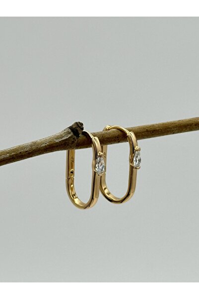 AUBRA أقراط مرصعة بأحجار الزركون – مطلية باللون الوردي