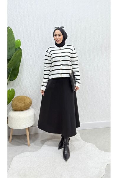 modadeywearst Σετ πλεκτό με ζακέτα και φούστα σκουμπά