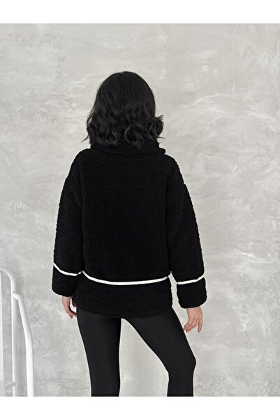 TİLLE Women's Fur-Lined Lamb Biker Lined Coat