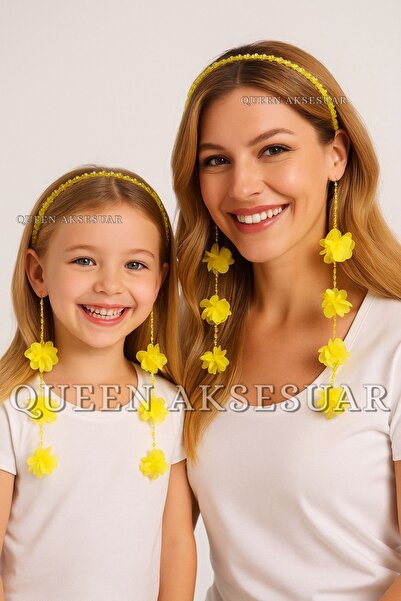 QUEEN AKSESUAR Coroană dublă cu pandantiv, cu flori, cu mărgele de cristal, c...