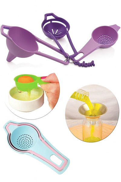 Mode Cool 3’lü Mutfak Seti – Yumurta Ayırıcı, Çay Süzgeci ve Mini Huni