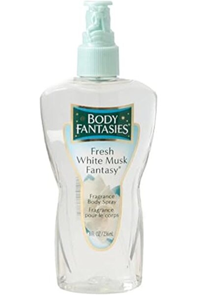 Body Fantasies بخاخ معطر للجسم من بودي فانتازيز - مسك ابيض منعش، 236 مل