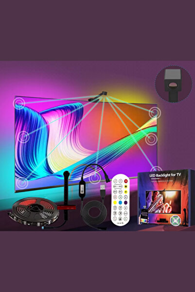 DEMİRLED Televizyon Arkası Şerit Led Ambiyans Aydınlatma Ekran Senkronizasyonu RGB Kameralı (5 Metre)