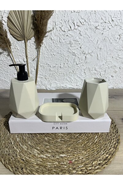 Zigzag Home Διακοσμητικό σετ μπάνιου 3 τεμαχίων Δοχείο υγρού σαπουνιού Θήκη οδοντόβουρτσας Σετ στερεού σαπουνιού