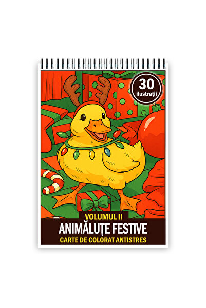 Legendary Gifts Carte de colorat, 30 de ilustrații Animale festive - Vol. II, Format: A3
