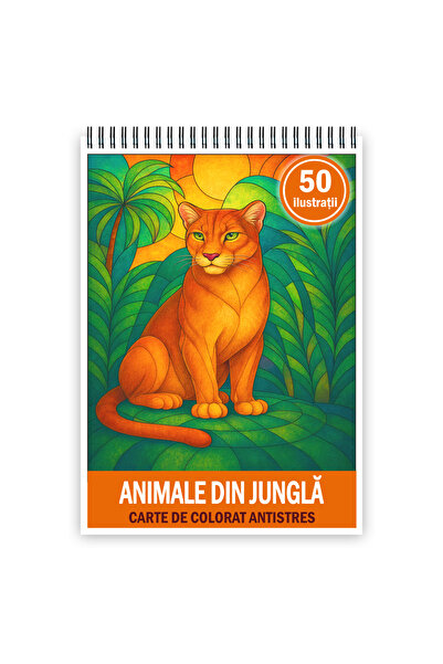 Legendary Gifts Carte de colorat, 50 de ilustrații Animale din junglă, Format: A4