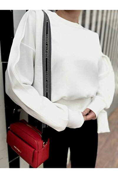 Maison MeDa Beyaz scuba kışlık bluz
