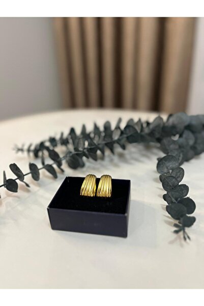 Gold Renk Çelik Bombeli Küpe