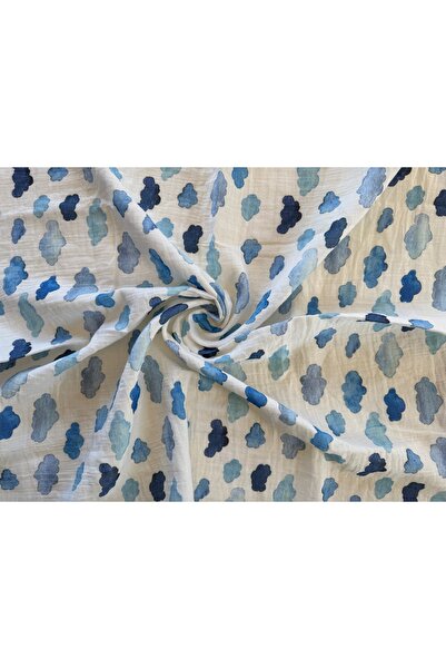 sarpelier Büyük Boy Kapüşonlu Bulut Desen Müslin %100 Pamuk Bebek & Çocuk Müslin Battaniye 100x100cm