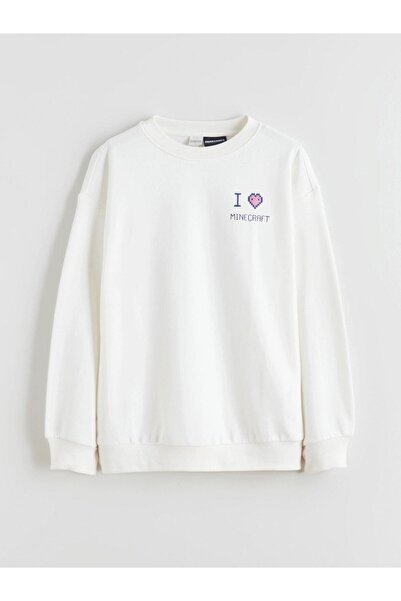 LC Waikiki okrugla kragna Minecraft Štampano Djevojačka majica