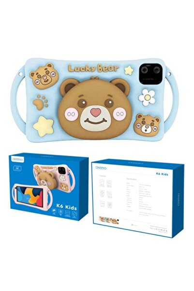 OTEETO K6 Kids Tablet 7-inch Android 13, 6GB RAM 128GB, 4G, Dual Camera, 3500mAh - Blue