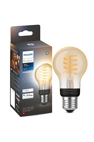 Philips Hue Vintage Filament Smart LED Bulb A60 E27 7W (40W), 550 lm, White 2200-4500K