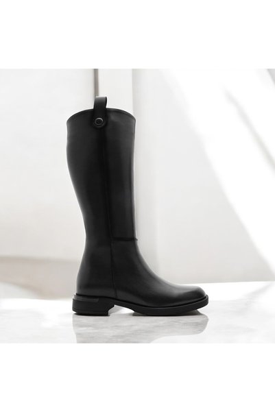 NOVEZA Women's Daily Boots Below Knee Zippered Lingo Black