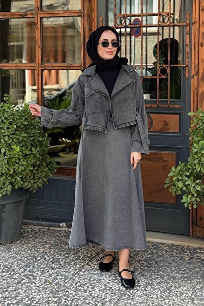 My Magazin Magazine Denim Skirt 3319 Gray