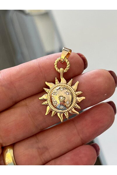 shesra Güneş Desenli Rose Gold Kaplama Kolye Ucu