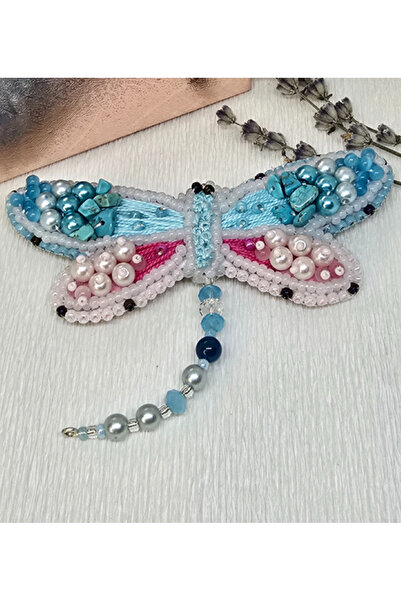 Amma Design Broșă lucrată manual – Libelula Amurgului