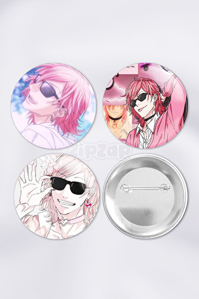 ZipZap Yuri Ayato Yarichin B Club Çanta Süsü Rozet İğneli Buton Rozet Seti (3...