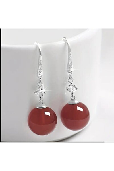 ORGANICYOU Yiwushi 1 Pair New Simple Fashion Unique Agate Round Beads Earrings for Women