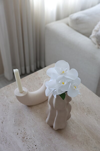 İstoria Bridal Buchet de orhidee albe, 7 orhidee de lux, floare artificială