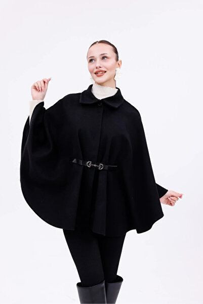 LİMABEL Layal Women's Belted Cashmere Poncho Layalmypnc1001