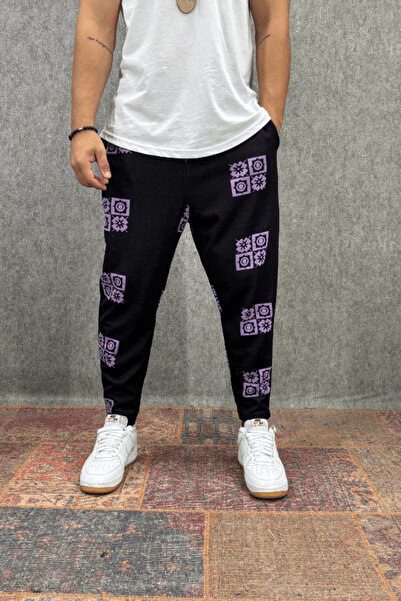 FıttingRoom Patterned Baggy Trousers with Elastic Waist