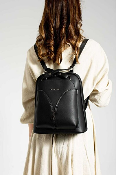 H&D COLLECTİON Yoro Model Women's Backpack and Shoulder Bag Waterproof Faux Leather Multi-Pocket Ultra VIP