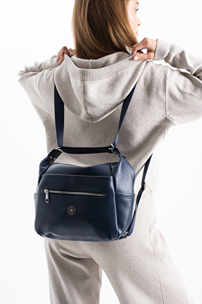 çkn sedat çakan çanta & fular & aksesuar Flat Skin Leather Cross Shoulder and Backpack