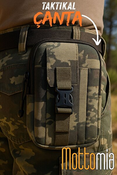 mottomia Camouflage Patterned Military Tactical Bag Unisex Outdoor Bag with Waist and Shoulder Straps