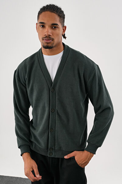 Redline Noble V-Neck Winter Cardigan Green
