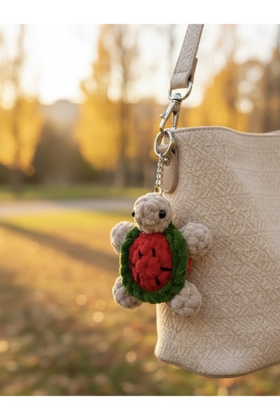 yucin Watermelon Themed Hand Knitted Caretta Keychain |   Handmade Palestinian Symbol Gift Charm