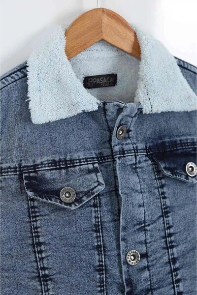 Ege Bebek Erkek Çocuk İçi Welsoftlu Kışlık Kot Ceket / Jean Ceket / Denim/ 2-17 Yaş Arası Beden Seçenekleri