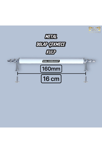 DNA HIRDAVAT Beyaz Krom 160mm Ovacık Kulp Metal Dolap Kulpu Çekmece Kulpu 16 cm