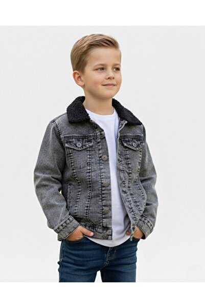 Ege Bebek Χειμερινό τζιν μπουφάν για αγόρια με επένδυση Welsoft / Μπουφάν τζιν / Τζιν / Επιλογές μεγεθών για ηλικίες 2-17 ετών