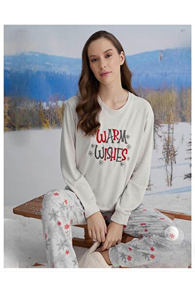Aydoğan Women's Crew Neck Thermal Pajama Set 30074E- 1 Piece