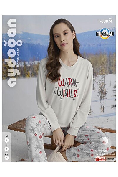 Aydoğan Women's Crew Neck Thermal Pajama Set 30074E- 1 Piece