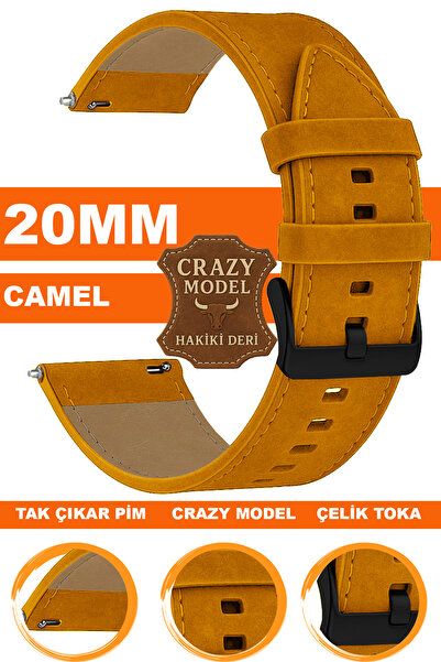 COBRA 20mm Saatlerle Uyumlu Crazy Deri Hakiki Deri Saat Kordonu Kayışı L10HWC...