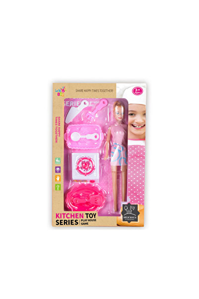 TSUMAB Kitchen Toy Play House Set for Kids – Pink Cooking Set