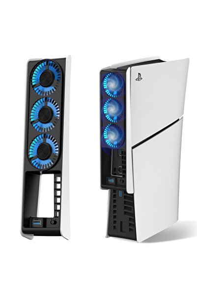 Other JUSPRO PS5 Slim Cooling Fan — Quiet Upgraded LED USB Fan for Disc/Digital PS5