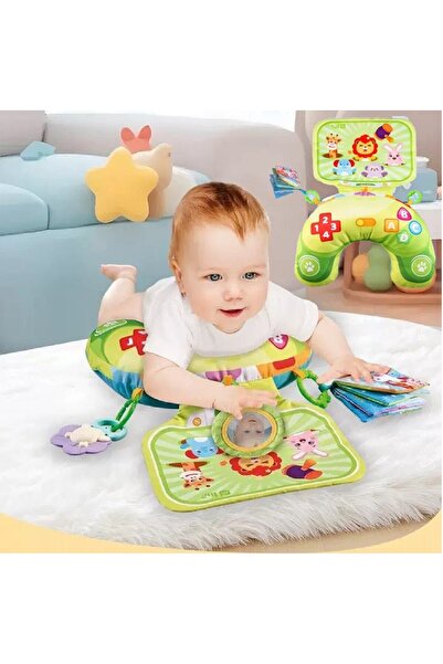 OEM Pernă verde pentru burtică și cap cu saltea și accesorii pentru bebeluși