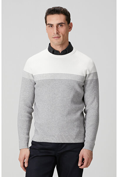 Network Gri Ekru Selanik Örgü Kazak