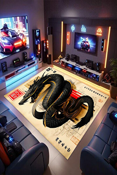 Reyhani DRAGON RENK Kaymaz Taban Makinede Yıkanabilir Gaming Oyuncu Gamer Gen...