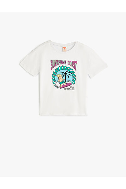 Koton Baby Boy's White Cotton Printed T-Shirt