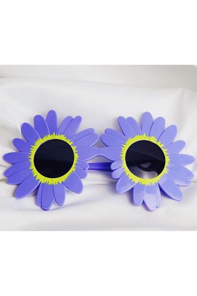 Skygo نظارة حفلات على شكل زهرة الأقحوان باللون الأرجواني مقاس 18x10 سم