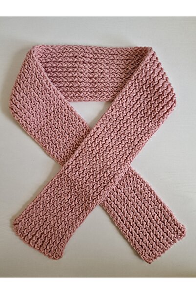 Hobi Kafe وشاح نسائي وردي محبوك يدويًا