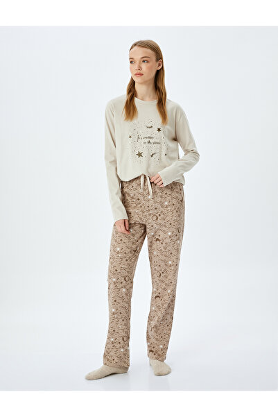 Koton Women's Brown Pajama Set